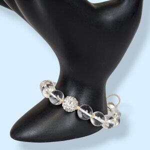 Rhinestone & Rock Crystal Beaded Pull Knot Bracelet